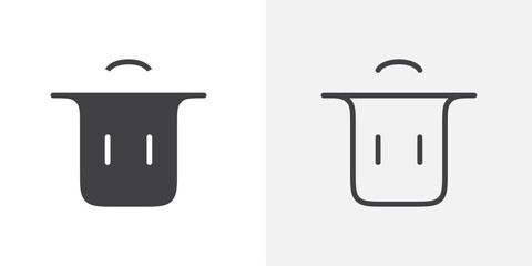 Trash icon flat and simple set design