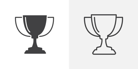 Trophy icon flat and simple set design