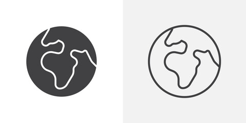 World icon flat and simple set design