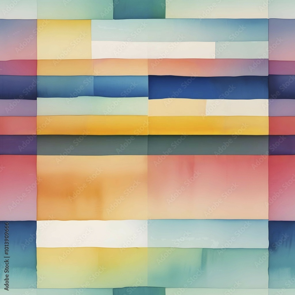 Poster abstract geometric pattern with colorful rectangles and gradients in a modern style, seamless patter
