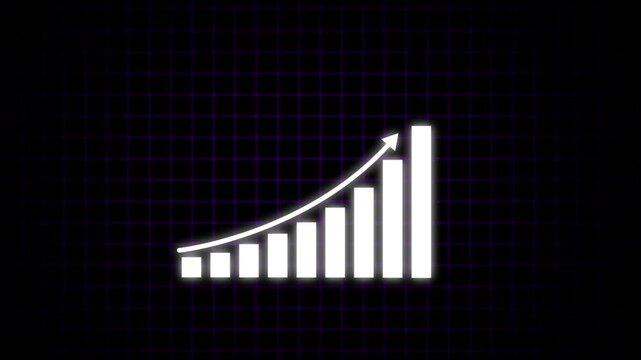 Business growth concept in graph chart showing marketing sales profit increasing to future target . growing business concept. Clean Hi-tech style technology chart with a