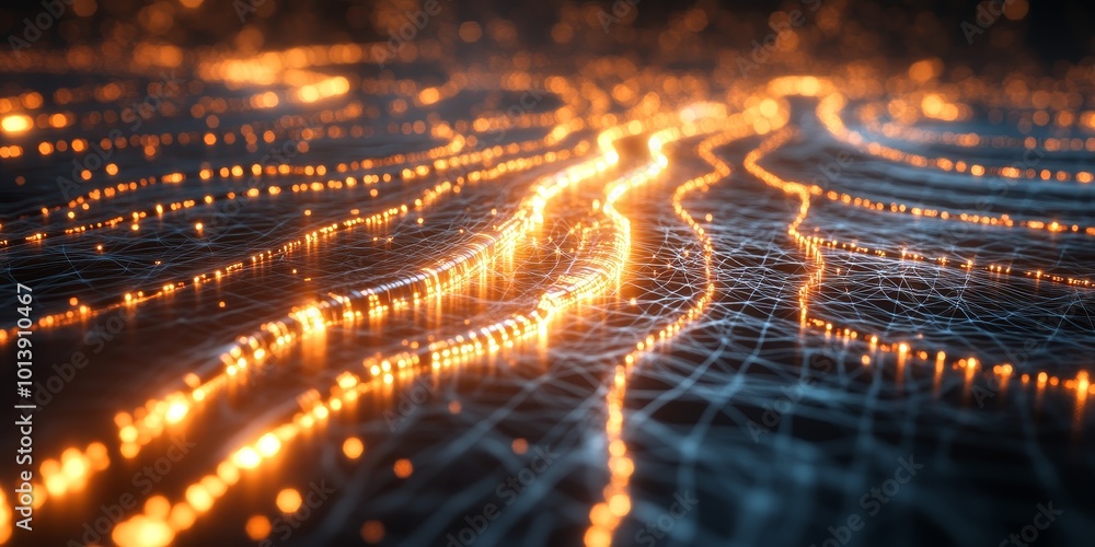 Leinwandbilder Machine Learning Algorithms: Illustrate a visual representation of neural networks with interconnected nodes, highlighting the complexity of AI development.