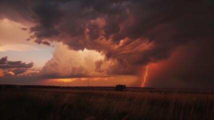 Storm sky clouds landscape illustration generated by ai
