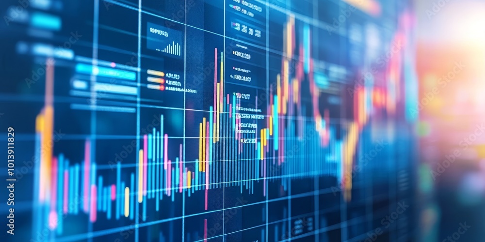 Leinwandbilder Predictive Analytics: Illustrate a concept of predictive analytics, with data points and trends visualized as a digital dashboard.