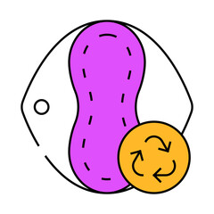 reusable pad zero waste line icon vector. reusable pad zero waste sign. isolated symbol illustration