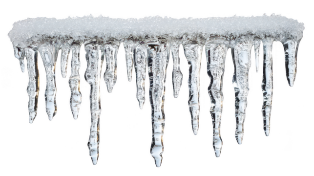 Beautiful Christmas Icicle, Isolated on White, PNG File, Transparent Background
