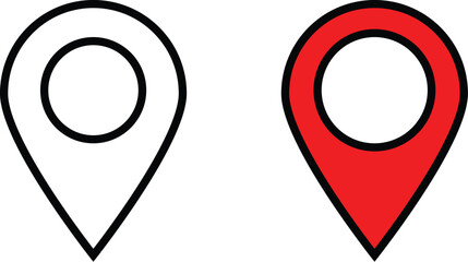 location icon,  Flat icon set of location and map pins. Maps pin.