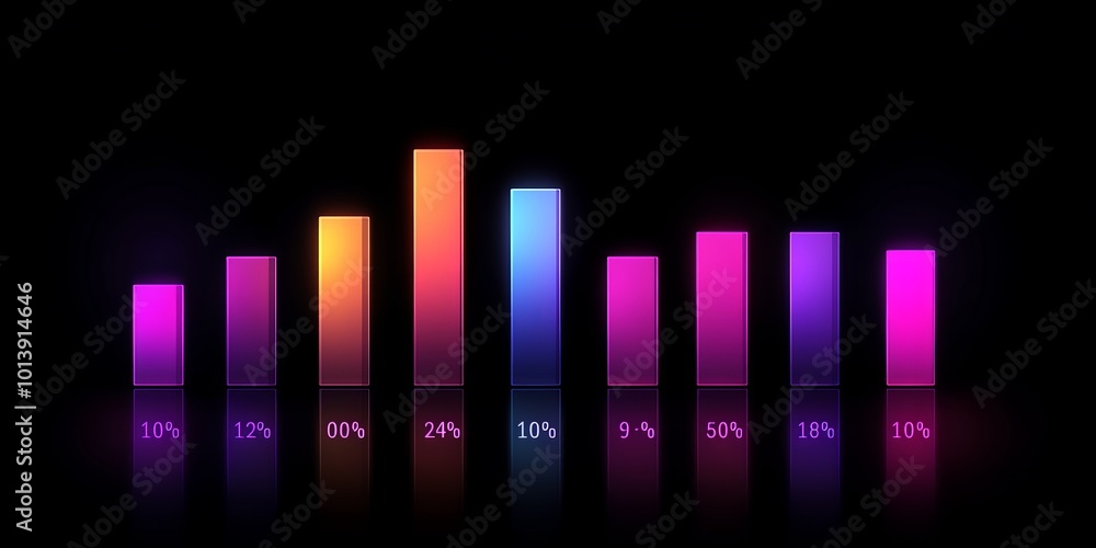Poster monthly performance bar chart: create an image of a bar chart displaying monthly performance data fo