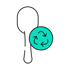 hairbrush zero waste accessory line icon vector. hairbrush zero waste accessory sign. isolated symbol illustration