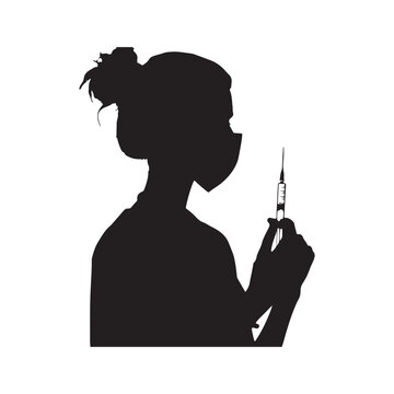 recommend clip art: Anesthesiologist silhouette on white background
                    