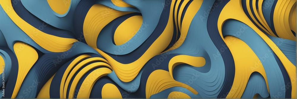 Aufkleber seamless abstract pattern of vector fluid curved lines creating a dynamic ripple effect in vibrant c
