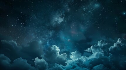 Fototapeta premium Night sky with stars and clouds. Ilustration generated by ai