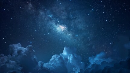 Night sky with stars and clouds. Ilustration generated by ai