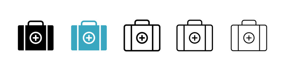 Doctor bag icon vector illustration set