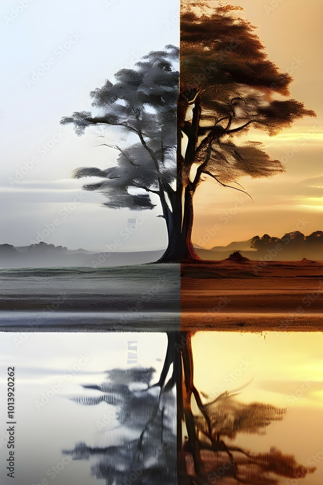Aufkleber ai generated sequence of photos transitioning through a range of digital distortions symbolizing the