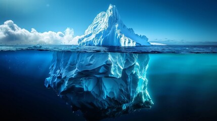 Iceberg front view iillustration generated by ai