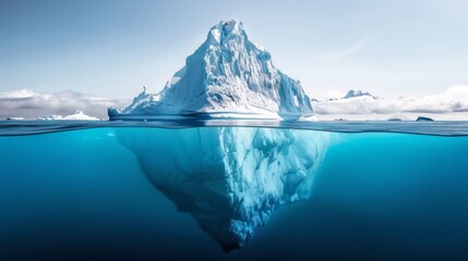 Iceberg front view iillustration generated by ai