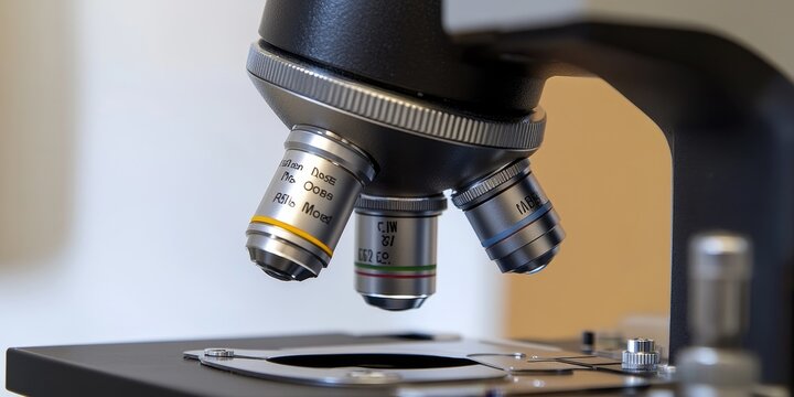 Microscope in Use: Create an image of a scientist looking through a microscope in a laboratory, showcasing the importance of microscopy in medical research.