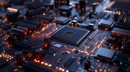 Obraz premium Computer processor illustration generated by ai
