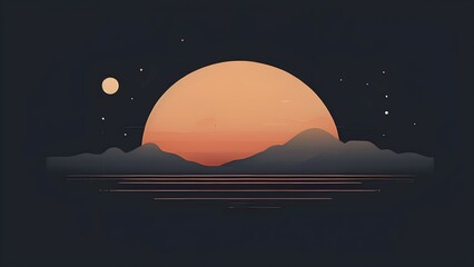Obraz premium Minimalist illustration depicting visual language for harmony, AI generated