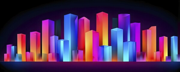 Obraz premium Modern abstract cover template with vibrant perspective 3d geometric prism shapes, AI generated