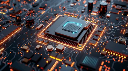 Obraz premium Computer processor illustration generated by ai