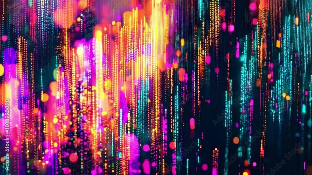 Poster a captivating display of colorful streaks and dots creates an abstract design, evoking a sense of en