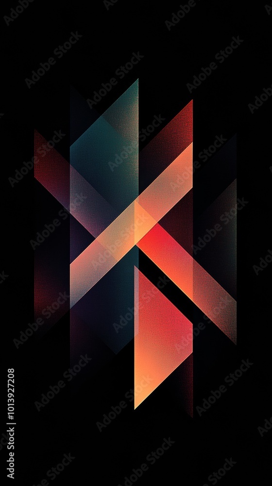 Aufkleber abstract geometric shapes with gradient colors on black background