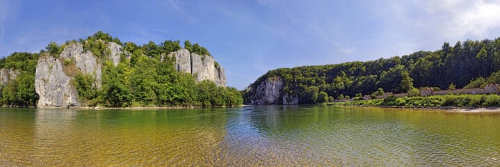 Donau opening near Weltenburg Abbey, Kelheim, Bavaria, Germany Monastery