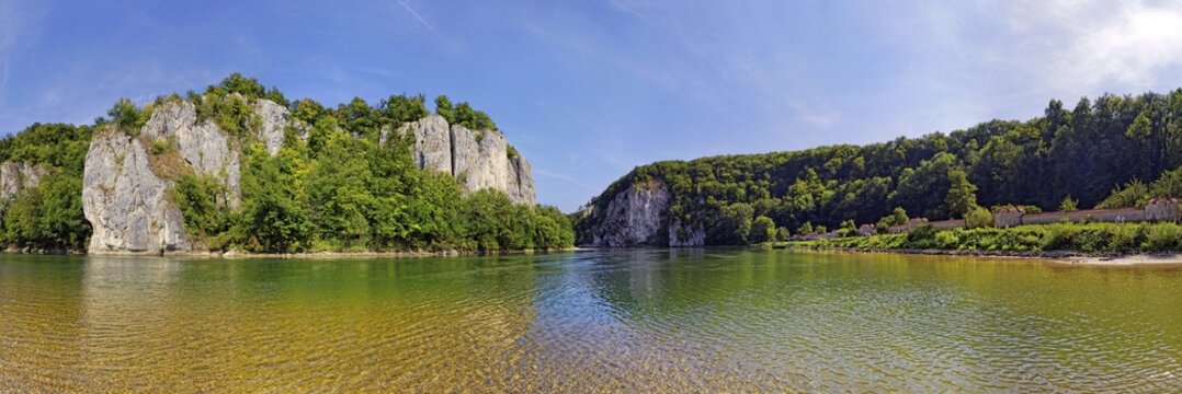Donau opening near Weltenburg Abbey, Kelheim, Bavaria, Germany Monastery