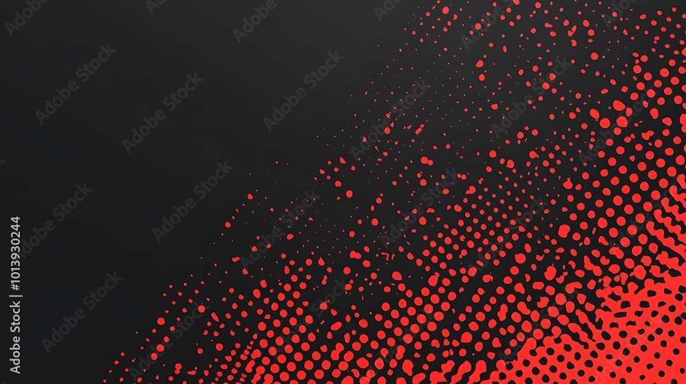 Aufkleber abstract red and black background with halftone dots.