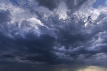Obraz premium Rain clouds (Nimbostratus), Bavaria, Germany, Europe