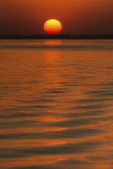 Obraz premium Brahmaputra river at sunset, Assam, India, Asia