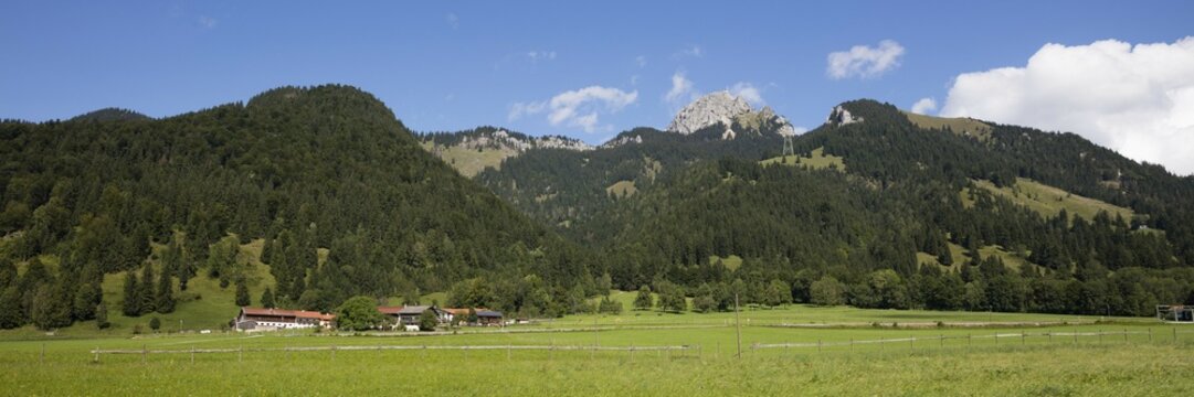 District Osterhofen, Bayrischzell, in the background Wendelstein, Mangfall mountains, Voralpen, Oberbayern, Bavaria, Germany, Europe