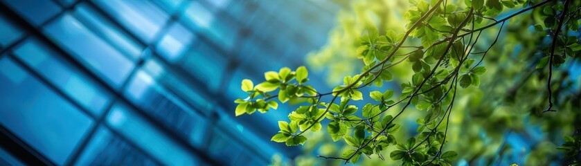 Obraz premium Sustainability and eco-friendliness with green designs, vibrant and responsible, Urban, Soft greens, Photograph, Environmental care