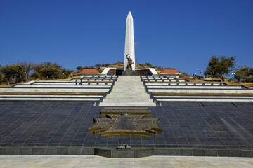 Obelisk on the National Heroes Acre, War Memorial of the Republic of Namibia, Auas Mountains, near...