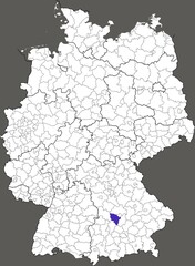 District of Neuburg-Schrobenhausen, in Bavaria, location of the district within Germany