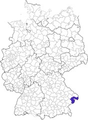 District of Passau, in Bavaria, location of the district within Germany
