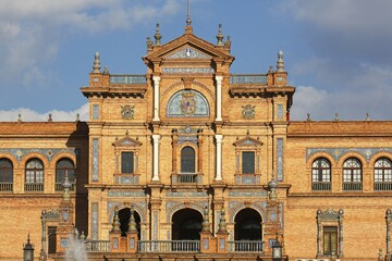 Fototapeta premium Magnificent building on the Plaza de España, Seville, Andalusia, Spain, Europe