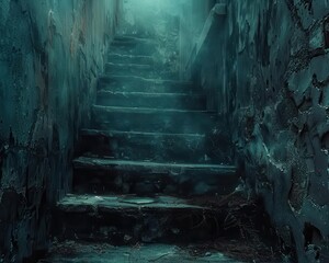 The unknown and mystery with eerie settings, intriguing and suspenseful, Urban, Cool tones, Photograph, Mystical allure