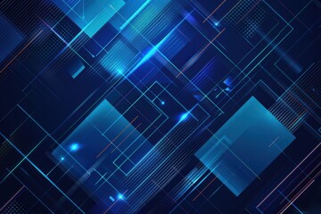 A blue and white background with a lot of lines and squares, generative ai image