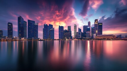Obraz premium Singapore Skyline at Sunset