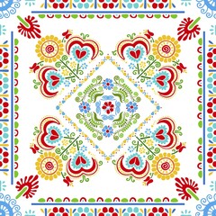 Seamless pattern design inspired by traditional Hungarian embroidery