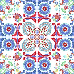 Seamless pattern design inspired by traditional Hungarian embroidery