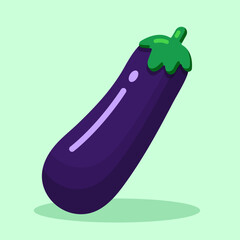 Eggplant vector illustration. Vector illustration of a flat eggplant. Ideal for food packaging, vegetarian designs, and grocery products.