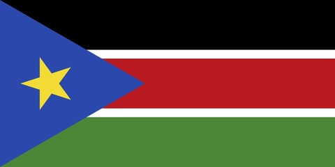 National Flag of South Sudan, South Sudan, Republic of South Sudan, landlocked country in East Africa, Africa