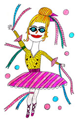 Dancer, naive illustration