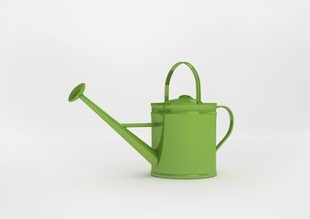 Green watering can, illustration, 3D visualisation