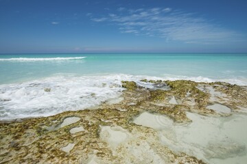 Turquoise water on the beach, Atlantic Ocean, Cayo Santa Maria, Cuba, Central America