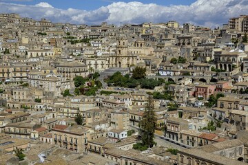 Obraz premium Old town with the cathedral San Giorgio, Modica, province Ragusa, Sicily, Italy, Europe